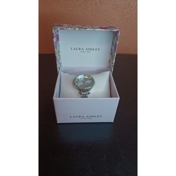 Laura Ashley Crystal Ball Mesh Bangle Silver Watch  BRAND NEW NEVER BEEN WORN